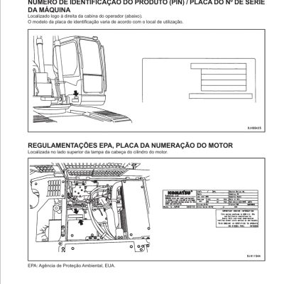Manual operação ne manutenção escavadeira hidráulica komatsu:PC228US-3EO/PC228USLC-3EO.