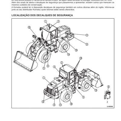 Manual operação e manutenção pá carregadeira Komatsu:WA320-5.