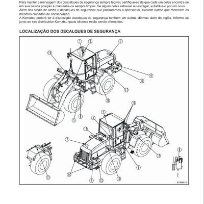 Manual operação e manutenção pá carregadeira Komatsu:WA200-5.